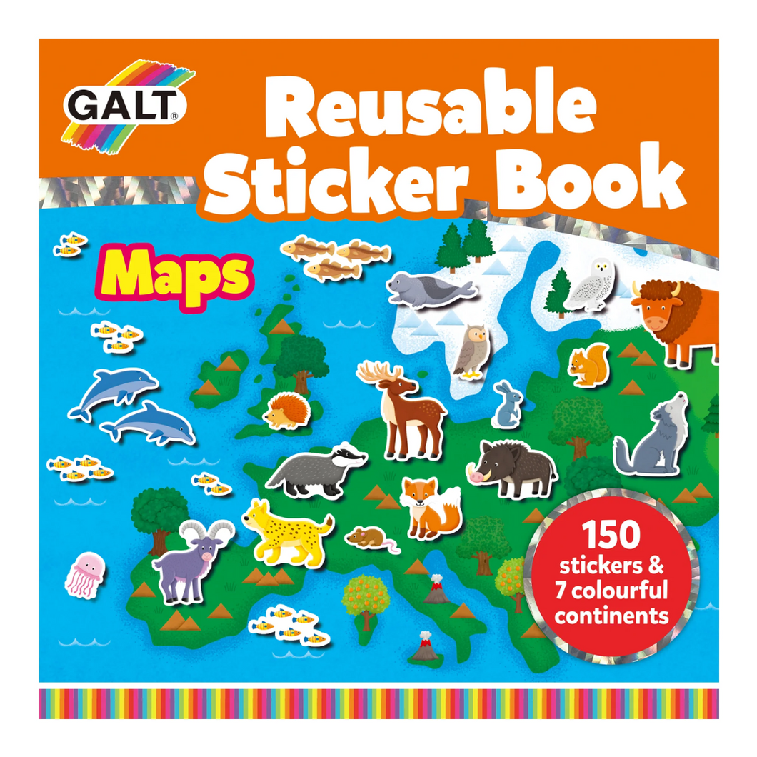 ¡Nuevo! Libro de stickers reusable-Mapas