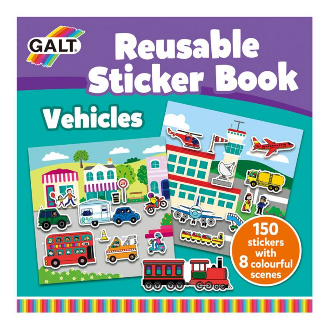 ¡Nuevo! Libro de stickers reusable-Vehiculos