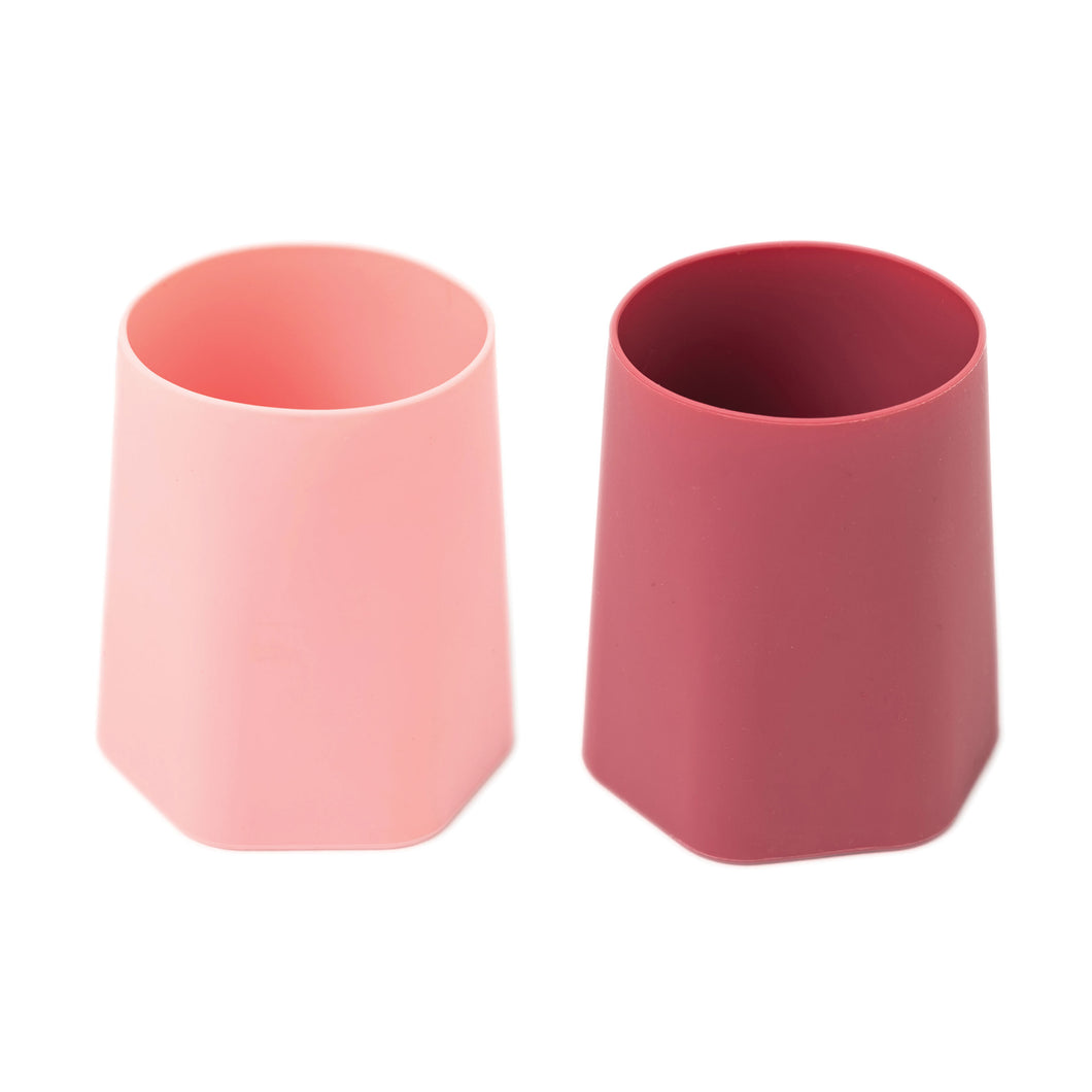 Dúo-pack de vasos de silicona 4oz-rosado/borgoña