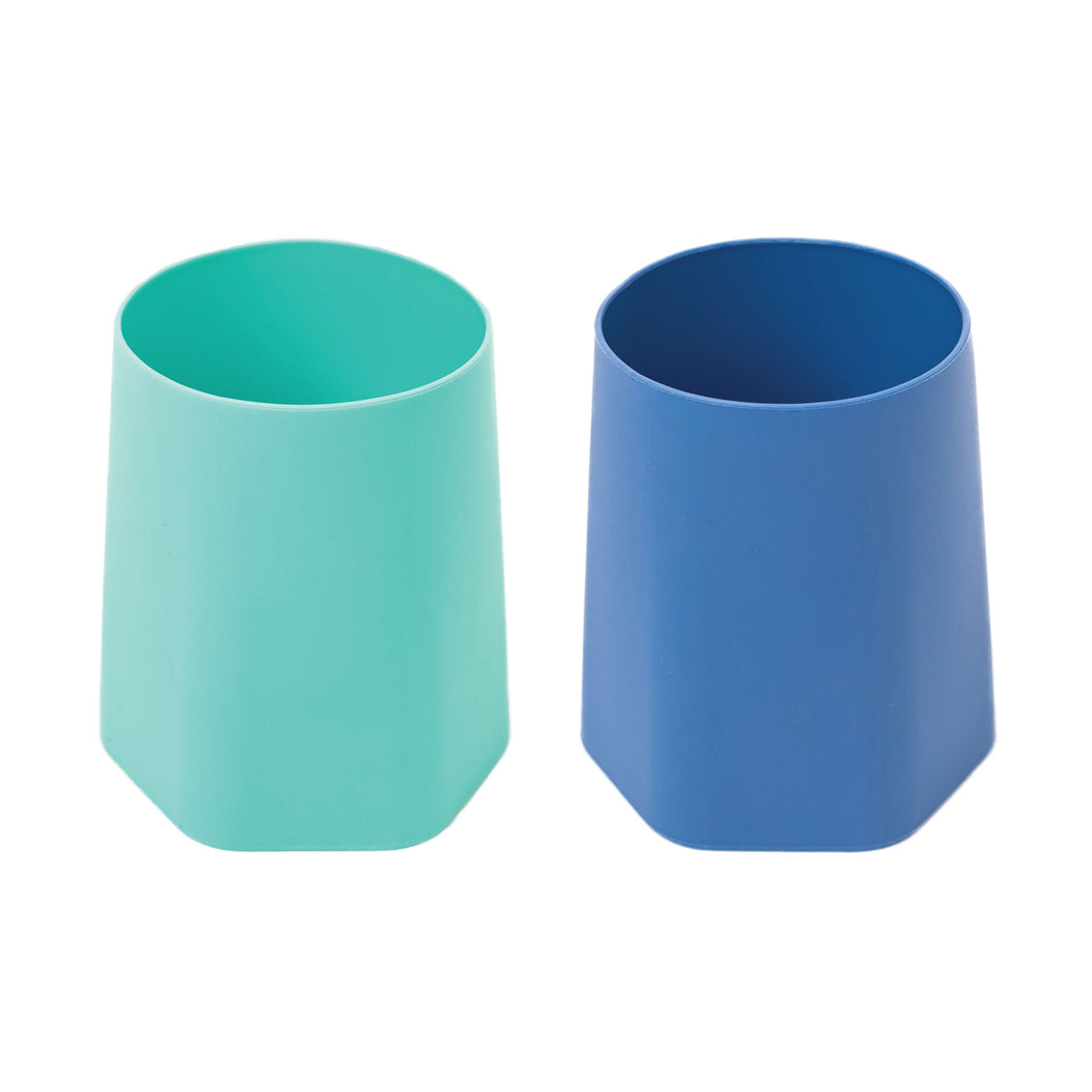 Dúo-pack de vasos de silicona 4oz-menta/azul