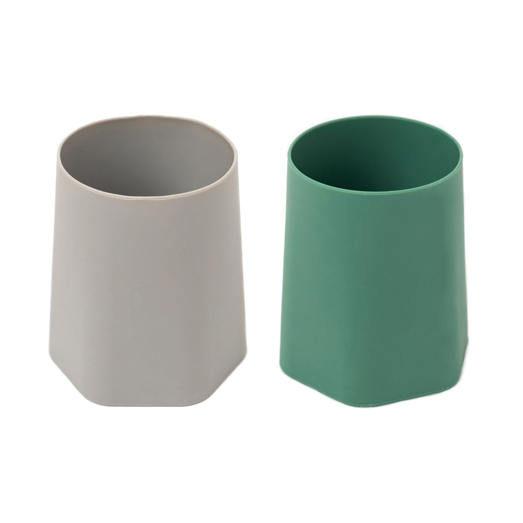 Dúo-pack de vasos de silicona 4oz-gris/oliva
