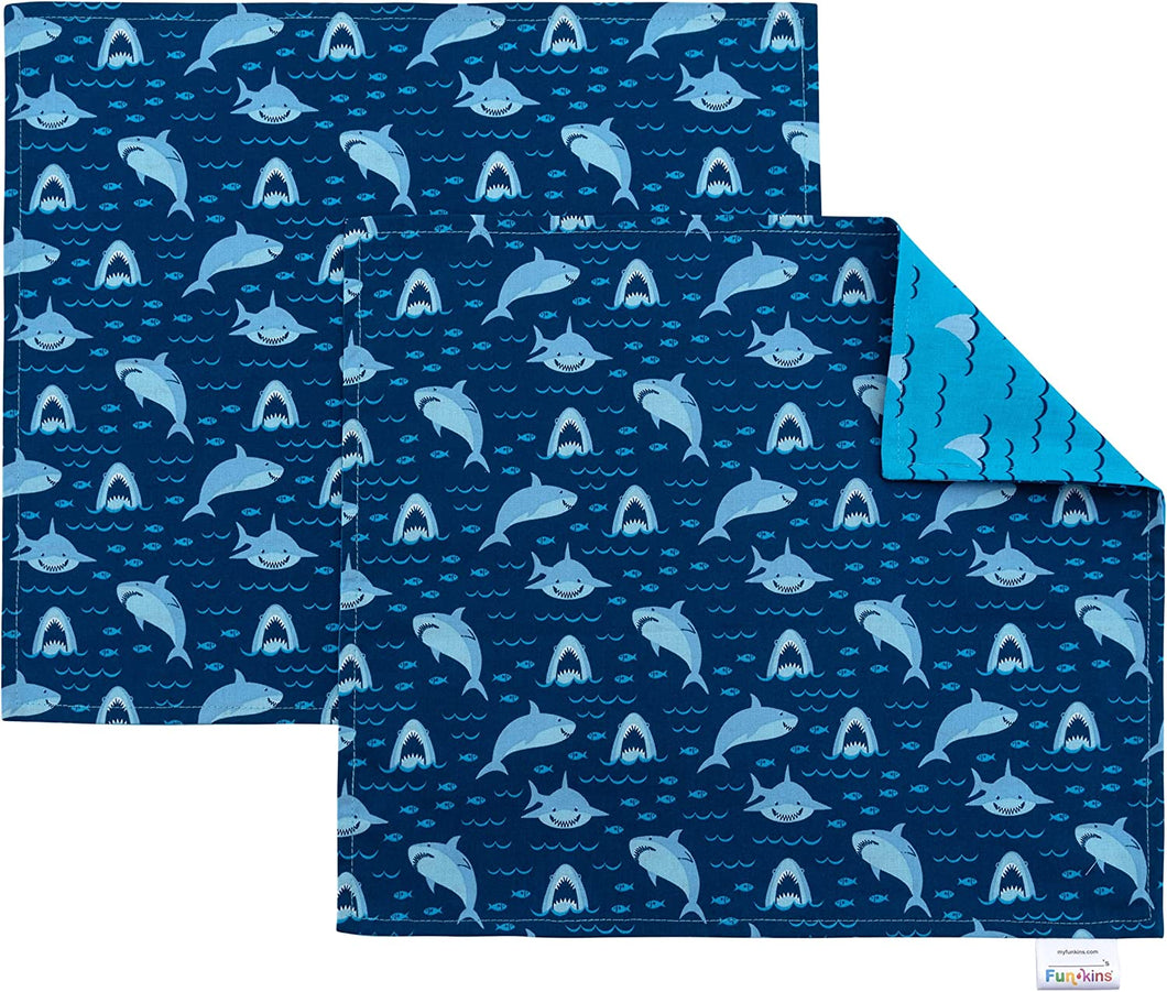 Pack de 2 individuales de tela-tiburones
